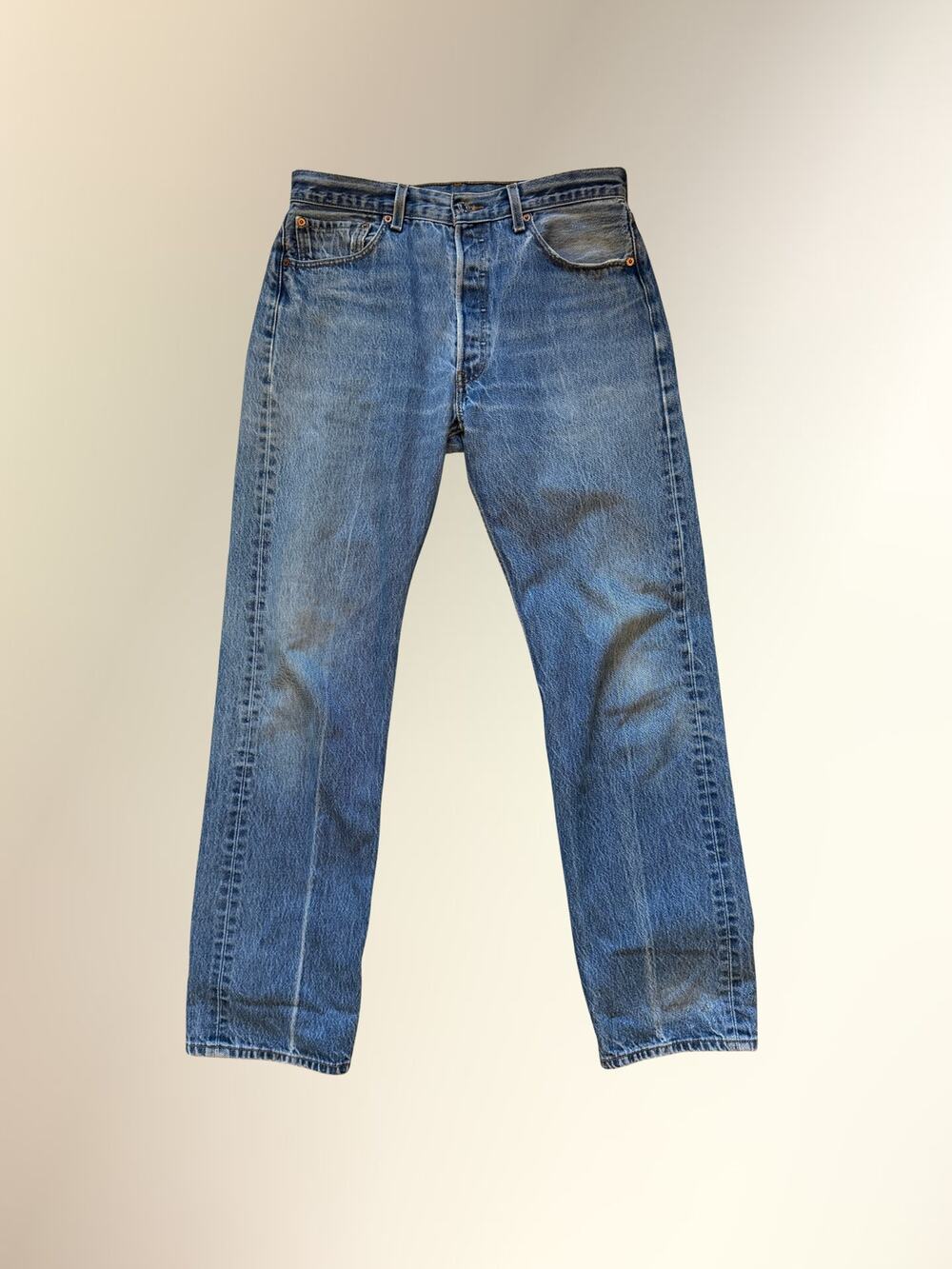 Vintage Levi's 501 Light Wash Distressed Jeans Made in Mexico 34/36